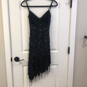 bebe black sequin mini dress